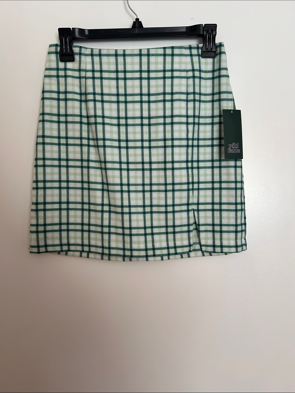 wild fable Green and Cream Plaid Mini Skirt